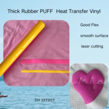 1pc 17.7INx11.8IN Thick Rubber PUFF Heat Transfer Vinyl - Multicolor - View 8