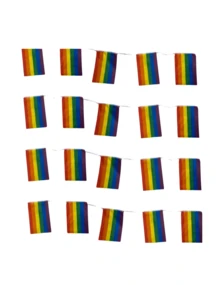 Banderín LGBT 5m Orgullo Pride guirnalda decoración festival colores ambientación marcha temática presentación celebración diversidad - Multicolor - Ver 1