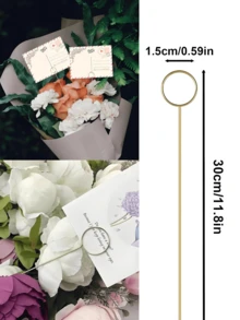 40 piezas - Soporte para tarjetas de flores de metal, soporte para tarjetas de ramos de flores de metal y etiqueta de flores en forma de corazón, adecuado para decoración de ramos, decoración del soporte de flores de la boda, soporte para tarjetas de fotos, decoración del soporte de flores, bendición de fiesta, empaquetado de flores, banquete, festival, fiesta, boda, cumpleaños, aniversario, decoración de mesa, ceremonia de graduación del Día de la Madre, soporte de ramos multifuncional (en forma de corazón) - Dorado - Ver 7