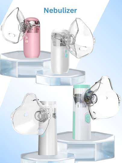 Nebulizer, Portable Nebulizer, Adult And Pediatric Nebulizer Machines For Breathing Aids, Nebulizer Masks And Mesh Nebulizer With Adjustable Nebulization Rate (Without Battery)