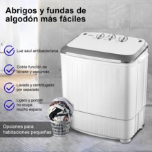 Mini Lavadora Secadora Portátil Grande Luz Azul - Tipo de Enchufe B USA (110-127V) - Ver 2