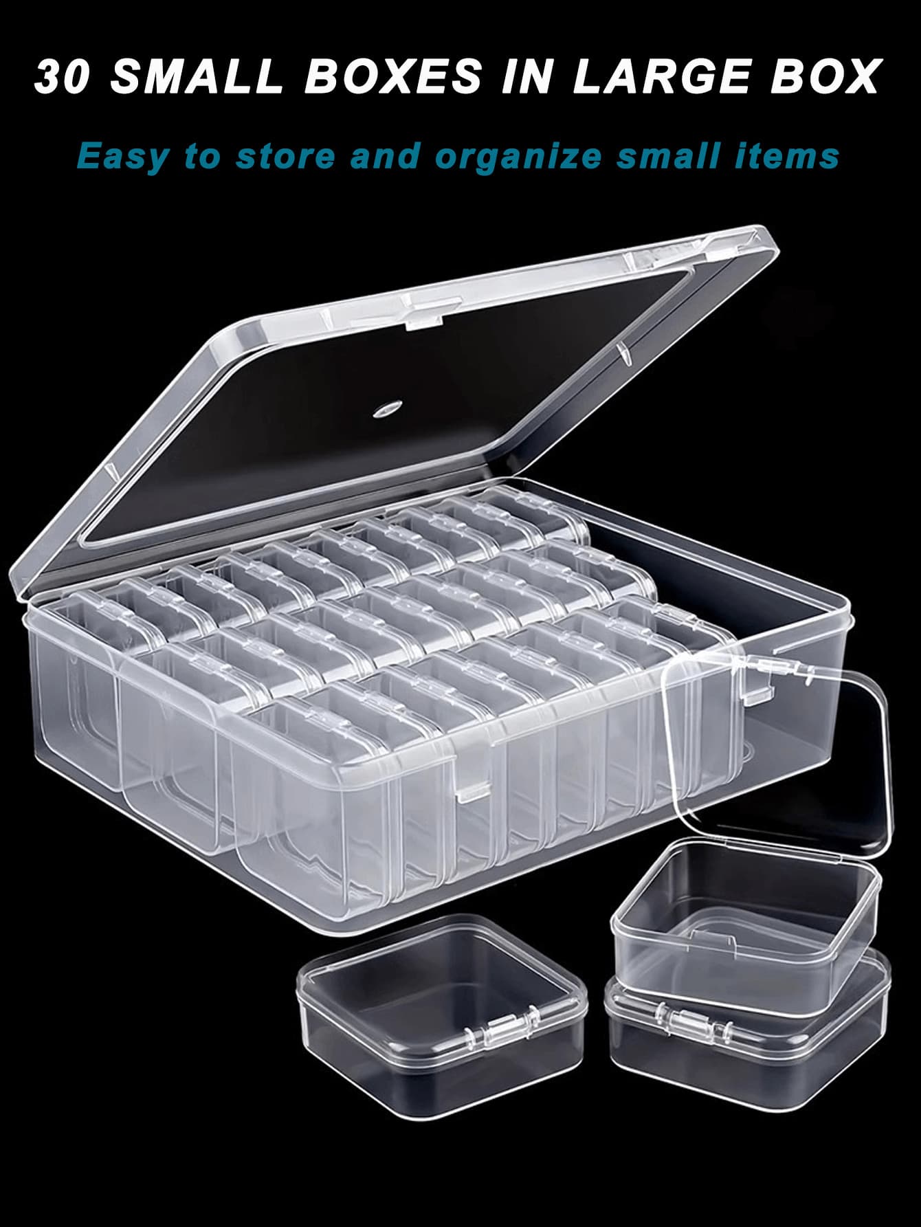 1 Set Includes 1 Large + 30 Mini Bead Storage Set - Clear Plastic Storage Box With Lid, Clear Rectangular Storage For Craft Supplies, DIY Crafts, Bead Storage, Bead And Jewelry Organizer Back To School Dormitory Storage
