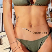 Customized Belly Chain Name Body Chain, Personalized Waist Chain, Customized Women's Accessories Jewelry, Gift For Girlfriend, Suitable For Beach Vacation, Daily Wear