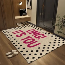 1pc Whimsical Polka Dot Welcome Mat, Machine Washable, Suitable For Kitchen, Dining Room, Hallway, Bathroom, Bedroom, Party, Patio Decor, Gifts, Home Atmosphere, Spring Decor, Summer Holiday Decor, Seasonal Summer Decor, Personalized Home, Fashionable Home