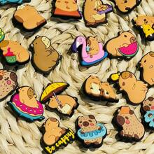 20 piezas de accesorios para zapatos de capibara de dibujos animados, decoración de sandalias de PVC - Regalos de adornos para zapatos
