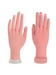 1件-仿真手展示模型手指可弯曲活动定位可插入指甲板指甲练习假手模型模拟左右手模型玩具