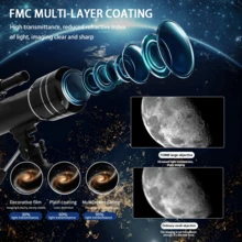 1pc Professional F40070 Astronomical Telescope, Large Eyepiece, 70mm Long Focal Length, Large Objective Lens, 150x Zoom, Portable 4-Layer Ultra-High Adjustable Star Map Tripod, Phone Camera Clip, Backpack, Suitable For Star And Moon Observation, Home Decor, Perfect Holiday Gift - Black - View 8