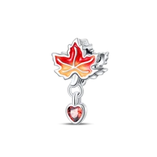 1 pièce Accessoires d'atmosphère automnale en argent sterling S925 Perle pendentif en forme de nœud papillon, feuille d'érable, zircone. DIY pour bracelet, collier. Bijoux pour femmes, assortis aux costumes d'automne et d'hiver, cadeaux pour anniversaire, Saint-Valentin, remise des diplômes