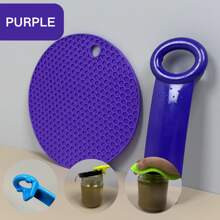 Easy Grip Jar Opener For Weak Hands | 2-In-1 Non-Slip Silicone Mat & Manual Lid Twist Tool | Handheld Kitchen Gadget (2/3/4PCS Set, 14cm, Assorted Colors)