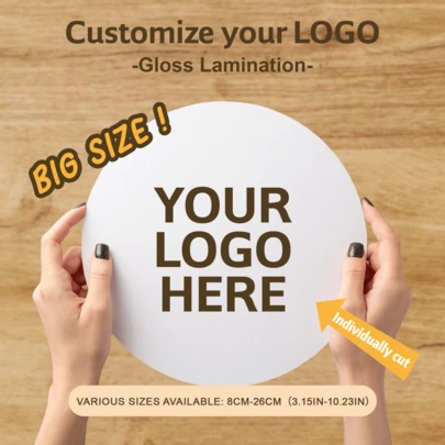 3.15-10.24in Large Custom Stickers, Personalized Decals Labels With Any Design, Logo Or Photo, Round Matte Film Individual Cut Paper Sticker With Variety Of Sizes And Materials, Fade Resistant, Business Stickers, Office Stickers, Wedding Stickers, Party Stickers, Logo Stickers, Birthday Stickers, Postage Labels, Custom Your Own Stickers, Christmas Stickers, Gift For Him/Her, Bulk Gift Items