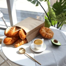 30个/包厚底牛皮纸手提袋服装店购物袋咖啡奶茶外卖纸袋定制logo印刷牛皮纸袋加厚手提带奶茶袋服装包装袋烘焙袋礼品袋多种尺寸可选（280g/350g可选，大/中/小）