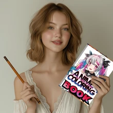 Libro da colorare premium con 25 pagine spesse e illustrazioni dettagliate, taccuino d'arte con illustrazioni su un solo lato, personaggi basati su modelli, adatto per adulti e adolescenti, ideale per il relax e la creatività, regalo perfetto per Ognissanti, Ringraziamento, Natale e altre feste di vacanza, ritorno a scuola, forniture scolastiche