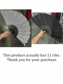 1把闪亮折叠手扇,女士款,派对风格,生日主题表演及节日舞蹈礼物,散装包装,节日手扇 | 闪亮设计 | 时尚配饰,生日派对装饰,组合套装 - 彩色 - 查看 12