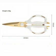 进口多功能重型剪刀，符合人体工程学的手柄，切鸡肉，牛排，沙拉，开罐器，缝纫，园艺，女士剪刀，厨房工具 - 彩色 - 查看 6