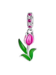 1 件时尚 925 纯银黑色香水口红吊坠女士手链手镯 DIY 珠宝制作和日常服装搭配珠宝装饰适合女孩 - 銀色 - 查看 17