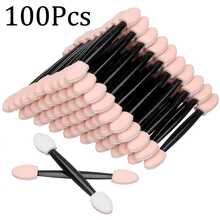 200pcs Eyeshadow Applicators Double Sided, Disposable Dual Sided Eyeshadow Brush Double Ended Sponge Applicator Oval Tipped Eyeliner Brush Makeup Brush Tool, Eyeshadow Brush 2.4 Inch Makeup Applicator Sticks For Women Girls,Eyebrow Brush,Eyeshadow Brush,Spoolie,Spoolie Brush