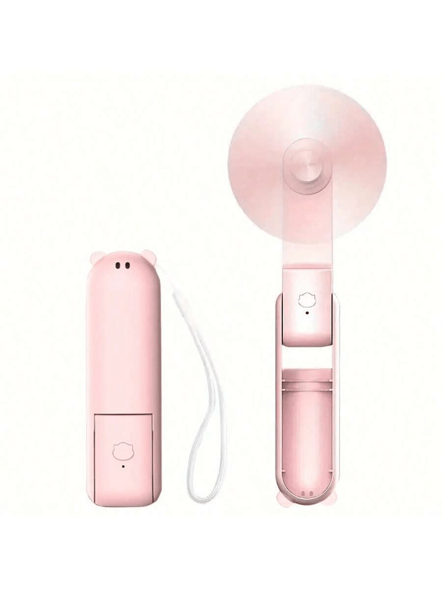 Mini ventilatore portatile, ricaricabile USB, 3 velocità regolabili, pieghevole, ventilatore manuale personale per ciglie per ragazze e donne, per viaggi, all'aperto, 500mAh, stile casuale