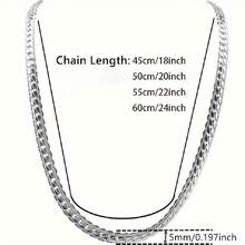 1 件精美 5 毫米 925 镀银男女平边链项链，款式简约，多种尺寸可供选择，时尚情侣珠宝礼物