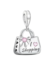 1 件时尚 925 纯银黑色香水口红吊坠女士手链手镯 DIY 珠宝制作和日常服装搭配珠宝装饰适合女孩 - 銀色 - 查看 20