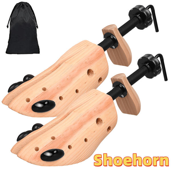 Adjustable Length Or Width Shoe Pushers, A Pair Of Advanced Professional 4-Way Shoe Extenders, Wooden Shoe Pushers For Men's Or Women's Shoes