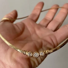 1 件 18K 镀金不锈钢锆石装饰项圈，适合女性日常佩戴和婚礼佩戴作为礼物 - 項圈 - 查看 6