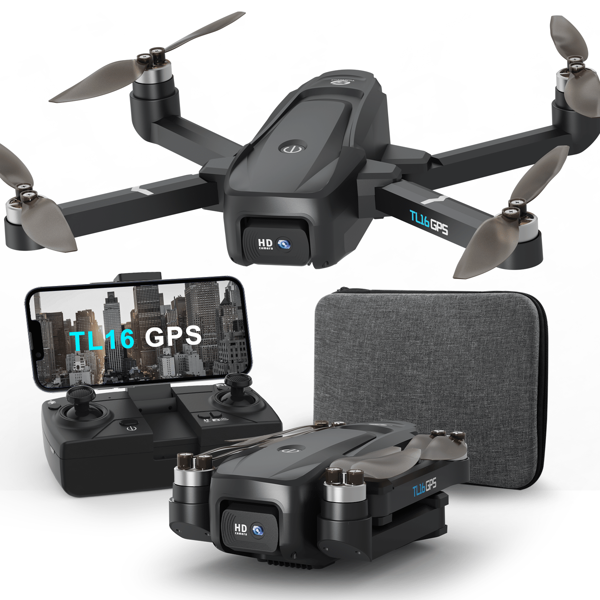 TL16 GPS-Drohne mit 4K-Kamera – Faltbarer Quadrocopter mit bürstenlosem Motor für Erwachsene und Anfänger, 5G WiFi FPV, Höhenhaltung, Follow Me, <249 g – Tolle Geschenkidee