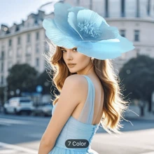French Style Women's Fascinator Hat Headpiece With Floral Decor, For Royal Ascot Party Accessories Back To School