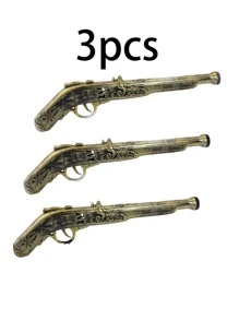 Pistola de Pirata do Caribe de Plástico, Brinquedo de Cosplay de Pirata, Acessório e Brinquedo de Arma para Fantasia de Personagem de Halloween, Acessório para Peça de Teatro, Festa e Festival, Adequado Tanto para Homens Quanto para