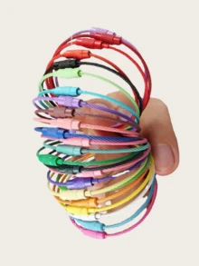 5件、10件、20件，随机颜色金属行李牌、环形支架、女士24色、钢丝钥匙扣、缆绳钥匙扣，用于工艺品、钥匙扣、包包、流苏饰品制作汽车配件包包饰品学校