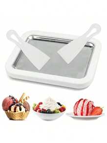 1pc Ice Cream Maker With 2 Scrapers, For Homemade Ice Cream, Gelato, Sorbet And Frozen Yogurt