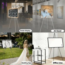 63inch/160cm High Wedding Welcome Sign Holder - Foldable & Adjustable Easel Stand For Outdoor Events, Garden Parties & Bridal Showers&Back To School&Halloween Decor&Bachelorette Party&Coffee Bar Accessories- Portable Tripod With Carry Bag. - Multicolor - View 3