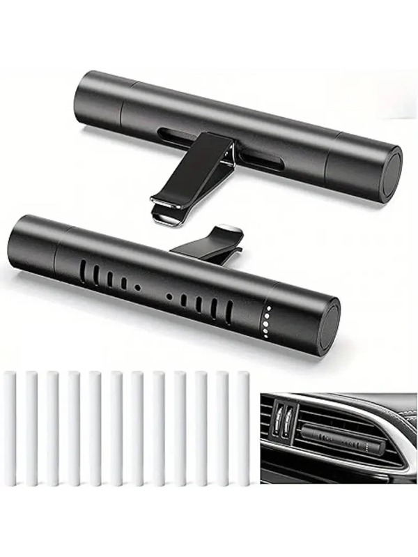 1 pieza Difusor de fragancia para rejilla de ventilación de coche de moda, clip para rejilla de ventilación con varilla perfumada - Decoración metálica elegante, para difusor de aromas, ambientador, mejora de la ambientación interior del coche, incluye varilla perfumada gratis, accesorios de aromas | Diseño de clip elegante | Superficie metálica, decoración para coche, sin batería requerida