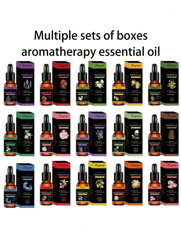 15 Fragrances/10ml/Aromatherapy Essential Oil Hotel Car Aromatherapy Lavender Rose High Concentration Water-Soluble Essential Oil Gypsum Fragrance Specialized For Fumigation Machines
