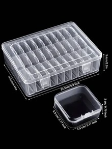 1 Set Includes 1 Large + 30 Mini Bead Storage Set - Clear Plastic Storage Box With Lid, Clear Rectangular Storage For Craft Supplies, DIY Crafts, Bead Storage, Bead And Jewelry Organizer Back To School Dormitory Storage - Clear - View 9