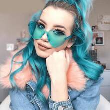 8 pares de gafas con forma de corazón, gafas sin montura de colores brillantes con forma de corazón para fiestas y disfraz para mujeres, en colores neón, forma de corazón, estilo hippie, vintage, de colores mágicos, para fiestas, gafas con forma de corazón de colores claros