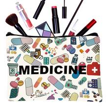 Multi-Functional Canvas Medicine Organizer Bag - Travel Zipper Pouch, Allergy & Asthma Emergency Kit, Cosmetic And Essentials Storage Bag - Multicolor - View 7