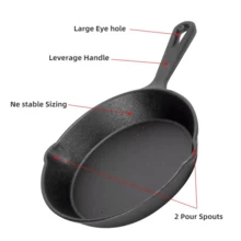 Non Stick Frying Pan 3-Piece Set Cast Iron Steak Skillet Cookware Cook Frypan AU - Black - View 4