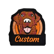 Personalized Customization Of Cute Brown Puppy With Embroidered Hook And Loop Name Patches On The Back, Suitable For Hats, Clothes, And Bags - Brown - View 3