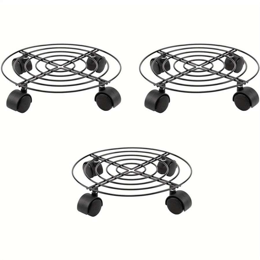 1 Pc Heavy Duty Metal Plant Stand, Round Indoor Outdoor Balcony Flower Pot Tray, Suitable For Potted Plants, Garden And Patio Decor, Easy To Move Outdoor Plant Holder