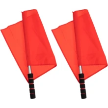 Local Delivery- 2pcs Red Referee Flags,Referee Line Judge,Stainless Steel Signal Flags For Soccer Volleyball Track Football And Field Competitions - Variants1 - View 1