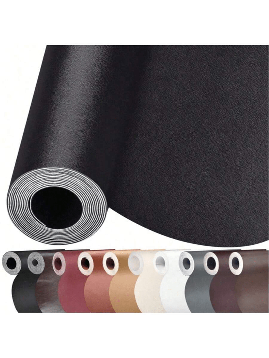 17 X 39 Inch Home Decorative Sticker – Self Adhesive Leather Repair Patch Tape, Multi-Purpose Furniture Sticker For Sofa, Couch, Car Seats, Office Chair, Boat Seat, Bags, Wall & Vinyl Surface Repair, Leather Texture Furniture Wrap Decal (Black/Brown/Dark Brown) Wall Stickers Room Decor Wall Decor Wall Sticker Personalised Stickers
