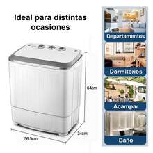 Mini Lavadora Secadora Portátil Grande Luz Azul - Tipo de Enchufe B USA (110-127V) - Ver 7