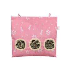 ITANDME Heu-Futterbeutel für Kaninchen mit drei/zwei Löchern, bissfest, Heu-Halter für Meerschweinchen - Große Kapazität & Leicht zu reinigen - Süße Formen kleintier-Futterbeutel für Meerschweinchen, Kaninchen, Chinchillas