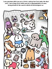 1 pezzo - Adesivo decorativo in carta sintetica a tema cartone animato, adesivo decorativo per borse Guka, per telefono cellulare, computer, valigia, tablet, con divertenti adesivi multipli di cani e gatti