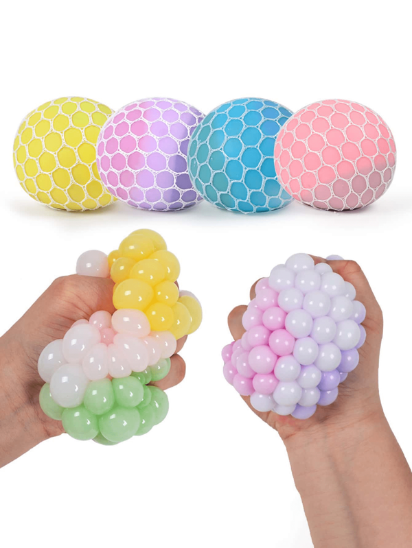 1 Stück Farbverlauf Farb-Weintraube Quetschball Entspannungsspielzeug, TPR Weich-Gummi Quetschspielzeug mit Knete Textur, perfektes Geschenk für Kinder und Erwachsene, Zufallsfarbe