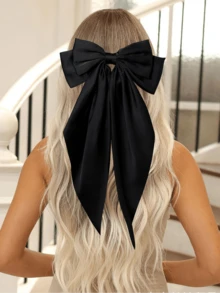 1/10个装女士大蝴蝶结发夹，彩色，女士大蝴蝶结发夹发饰，丝带，蝴蝶结，发夹，蝴蝶结，派对发饰，母亲节时尚，日常派对，时尚发饰，头部饰品，爪夹 - 彩色 - 查看 4