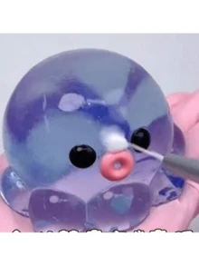 1pc Cute Stress Relief Transparent Octopus Squeezy Toy: Portable Squeeze Toy, Suitable For Placing On Office Desk Or Relaxing Anytime, For Ages 14+| Sensory Fun Game, Perfect Gift For Children On Christmas, Halloween And Birthdays, Also Ideal Holiday Present. Toy