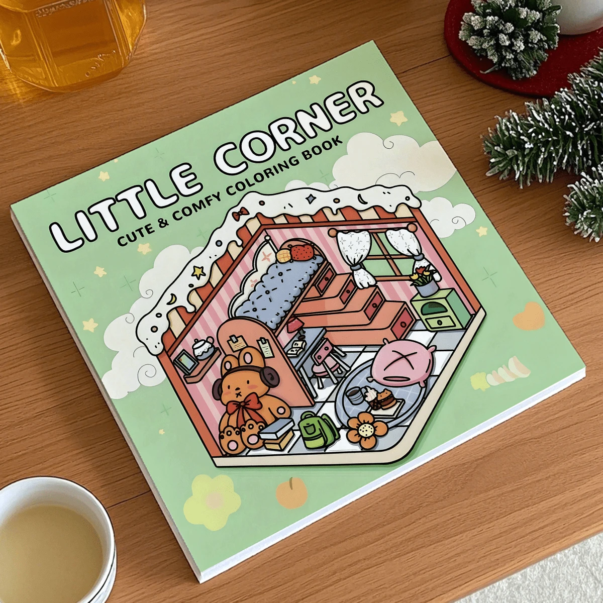 Little Corner 成人著色書，可愛舒適卡通場景放鬆著色頁，適合青少年