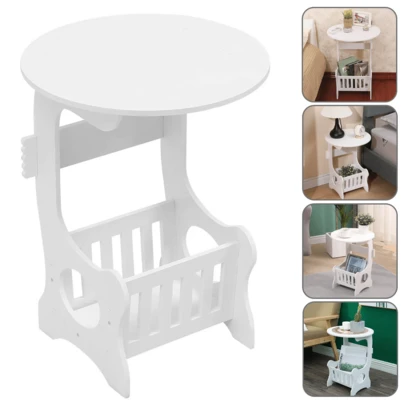 Lislark Small Round Bedside Table Nordic Simple Style Bedside Table Side Cabinet With Large Storage Space Anti-Mildew And Easy To Clean Suitable For Bedroom, Living Room, Office, Dormitory, Etc. It Is A Good Summer Gift