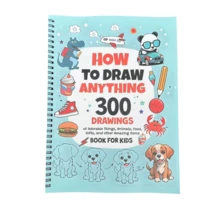 How To Draw Anything: 300 Drawings Of Adorable Things, Animals, Food, Gifts | Book For Kids,Back To School,School Supplies - Blue - View 14